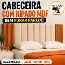Kit Com Até 12 Peças Cabeceira Modular + Painel Ripado MDF Para Cama Box Casal King Queen Envio Full