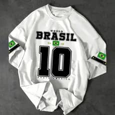 Camiseta Básica Algodão Unissex World Brasil South América