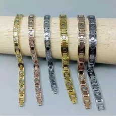 Pulseira Bracelete aço inoxidável terapêutica magnética
