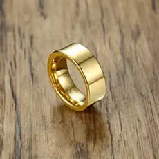 Aliança Casamento Reta 6mm Dourada Unidade