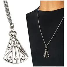 Corrente Nossa Senhora De Aparecida Colar Masculino Feminino Prateado