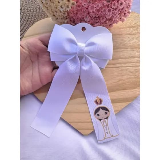 Laço Nossa Senhora de Fátima, Laço Personalizado, Laço Infantil, Laço Na Presilha