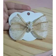 Laço fita de Organza, Laço Bordado, Laço na Presilha, Laço Infantil