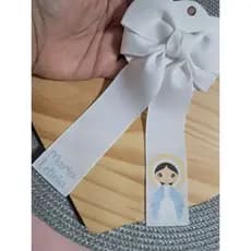 Laço Nossa Senhora Das Graças, Laço Infantil, Laço Branco, Laço Religioso, Laço na Presilha