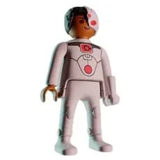BONECO CYBORG COLEÇÃO HERÓIS DC KINDER OVO PLAYMOBIL