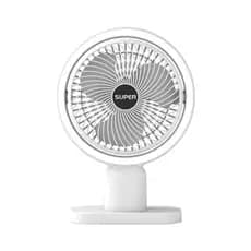 Ventilador de Mesa com LED e Bateria Recarregável – Silencioso, Portátil e Moderno