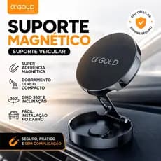 Suporte Veicular Magnético para Celular Dobrável Universal Painel Carro Forte Fixação