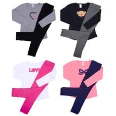 Conjuntos Juvenil Meia Estação Kit com 4 Menina Perfeita Roupa Infantil Inverno