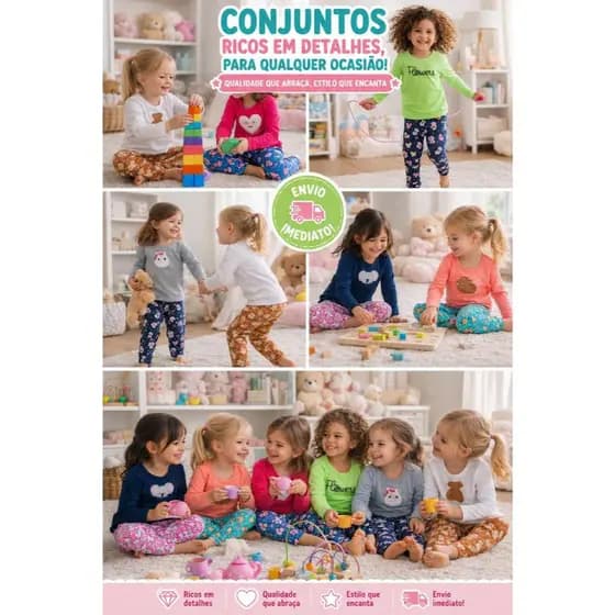 Kits Conjuntos Infantil Meia Estação Roupa Menina Perfeita para qualquer ocasião PROMOÇÃO