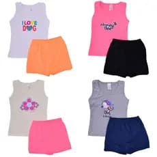 Conjuntos Short Saia verão Infantil Roupa De Calor Menina Perfeita Do 2 Ao 8 Promoção