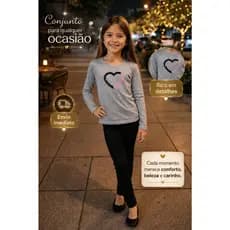 Conjunto Juvenil Tamanho 10 ao 16 Inverno Roupa Menina Perfeita Meia Estação