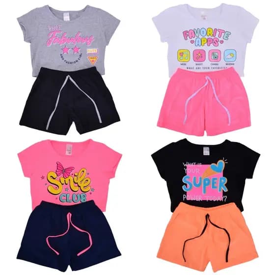 Cropped Verão Juvenil Conjunto Menina Perfeita Roupa Infantil