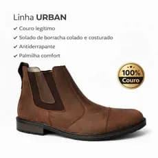BOTA MASCULINA ELEGANTE CONFORTAVEL EMBAIXADOR BOTINA DE COURO LEGITIMO SOLA COSTURADA E SOFISTICADA URBAN 510 PROMOÇÃO