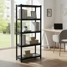 Organizador Multiuso 5 Prateleiras Preto 872 Quarto, Escritorio, Sala Cozinha Tempereiro Lavanderia Nicho Banheiro