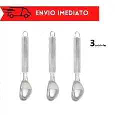 Kit 3 Colheres Para Sorvete Pegador De Sorvete e Açaí Concha de Sorvete Aço Inox Sorveterias