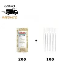 Kit com 200 Sachês de Açúcar União Premium + 100 Mexedores