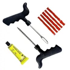 Kit Reparo Pneu Sem Câmara Carro Moto Remendo +  5 Macarrão