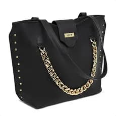 Bolsa Feminina Grande Rafihg com Corrente Dourado