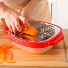 Ralador Com Recipiente E Tampa Queijo Legumes Multifuncional
