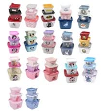 Conjunto 3 Potes Para Lanches Plasútil Stitch/Minnie/Mickey/Homem Aranha/Princesas Disney Plasutil