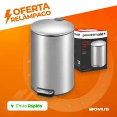Lixeira Inox Slim 12L com Pedal Powermaid Escovado