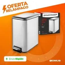 Lixeira Inox 5L com Pedal e Balde Removível Powermaid Línea