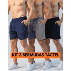 Kit 3 Bermudas Shorts Tactel Masculino Bolso Academia Praia PROMOÇÃO