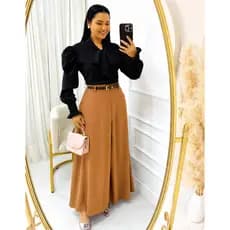 Saia Evangélica Longa com Cinto Alfaiataria até G1 Elegante Social com Bolso