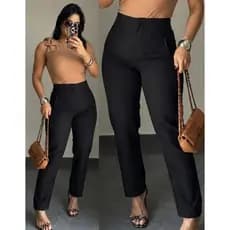 Calça Feminina Alfaiataria Social Premium Skinny Justa Modela Corpo Roupa de Frio