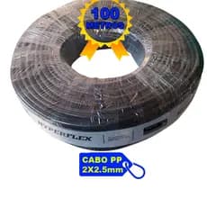 Cabo Pp 2x2,5mm Flexível Rolo 100 Metros Metros com 30 Filamentos