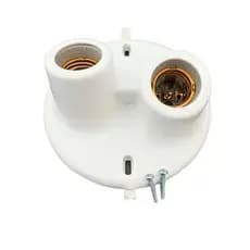 Luminária Plafon Duplo Sobrepor Bocal Porcelana E27 110/220 Volts 100W Uso Externo e Interno