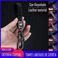 [Promo] Para Hyundai couro de alta qualidade chaveiro carro chaveiro de carro  chaveiro para chave de carro metal