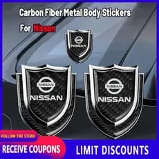 [Promo] para Nissan Emblema de crachá adesivo cromado para carroceria de porta de carro com proteção contra arranhões