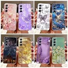 Para Realme C65 4G Caso 2025 Nova Moda Flor Borboleta Silicone Macio Claro TPU De Telefone RealmeC65 RMX3910 C 65 Protet
