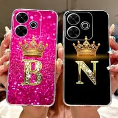 Capa Para Redmi 13 4G 5G Traseira Xiaomi Letras Fofas Coroa De Telefone De Silicone Macio Redmi13 2024 Embalagem