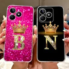 Para Realme Nota 50 Caso RMX3834 Capa De Luxo Coroa Letras Silicone Macio Claro TPU Telefone C51 C53 Note50 4G Embalagem