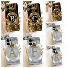 Para OPPO Reno13 F Caso Reno 13F FS 5G Capa CPH2701 Moda Az Letras Coroa Silicone Macio Casal De Telefone Reno13F Fundas