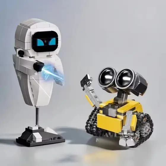 Robô Wall.E Eve Modelo de Montagem Blocos Pequenos Boneco Colecionável Brinquedo Educativo Presente para Meninos