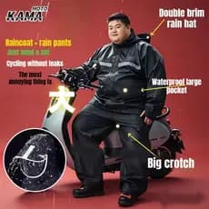 Conjunto capa de chuva dupla camada plus size 9XL refletivo impermeável para motociclista unissex