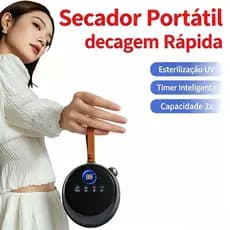 Mini secador portátil esterilização UV seca rápido, remove ácaros e odores para viagem