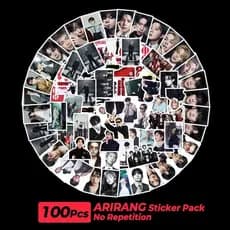 Adesivos BTS Álbum ARIRANG 100 Unidades Kim Taehyung Grafite Decoração Kpop para Caderno e Notebook