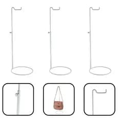 Kit 3 Expositor Porta Bolsas Regulável Vitrine Balcão Para Loja Branco