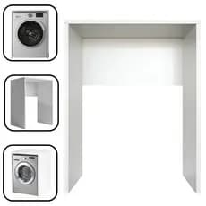 Nicho Para Maquina Lava e Seca Aparador 97x69x64cm Branco MDF