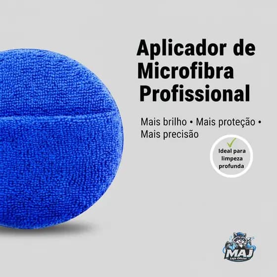 Aplicador de Microfibra Automotiva com Encaixe de Mão – Super Macio para Cera e Selante