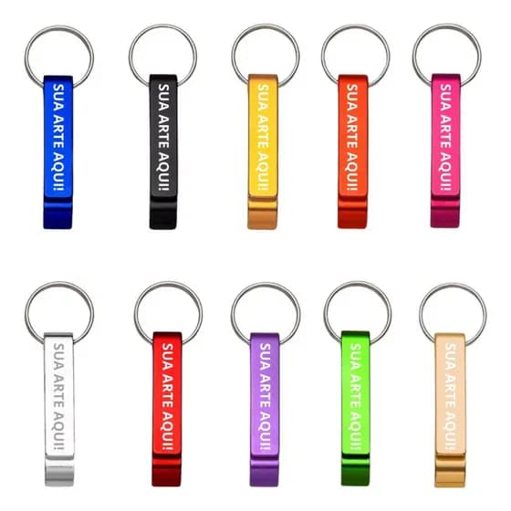 Kit Chaveiros Personalizados Nome Empresa Logo Logomarca Abridor De Garrafa E Latinha Pé De Galinha Em Alumínio