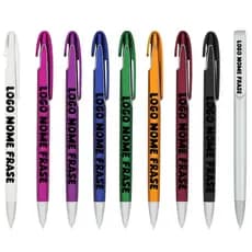 KIT 50/100 Canetas Modelo 606 -Tinta Azul - Vários Cores - Personalizado Nome, Frase e/ou Logo