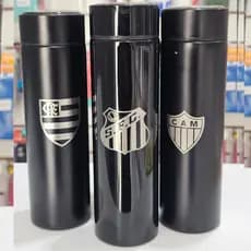 Garrafa termica Termometro Digital inox 500ML Personalizada com Times Brasileiros