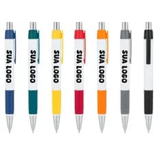 Kit 50/100 Canetas Modelo 511 - Plástico Diversas Cores - Tinta Azul - Personalizadas Nome, Logo ou Frase