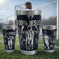 Copo Termico Inox 473ml + Tampa Abridor personalizado Neymar 100% Jesus