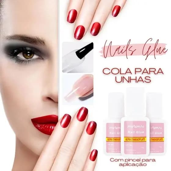 Cola Unhas em Gel  20g Tips Postiça Acrigel - Envio Imediato